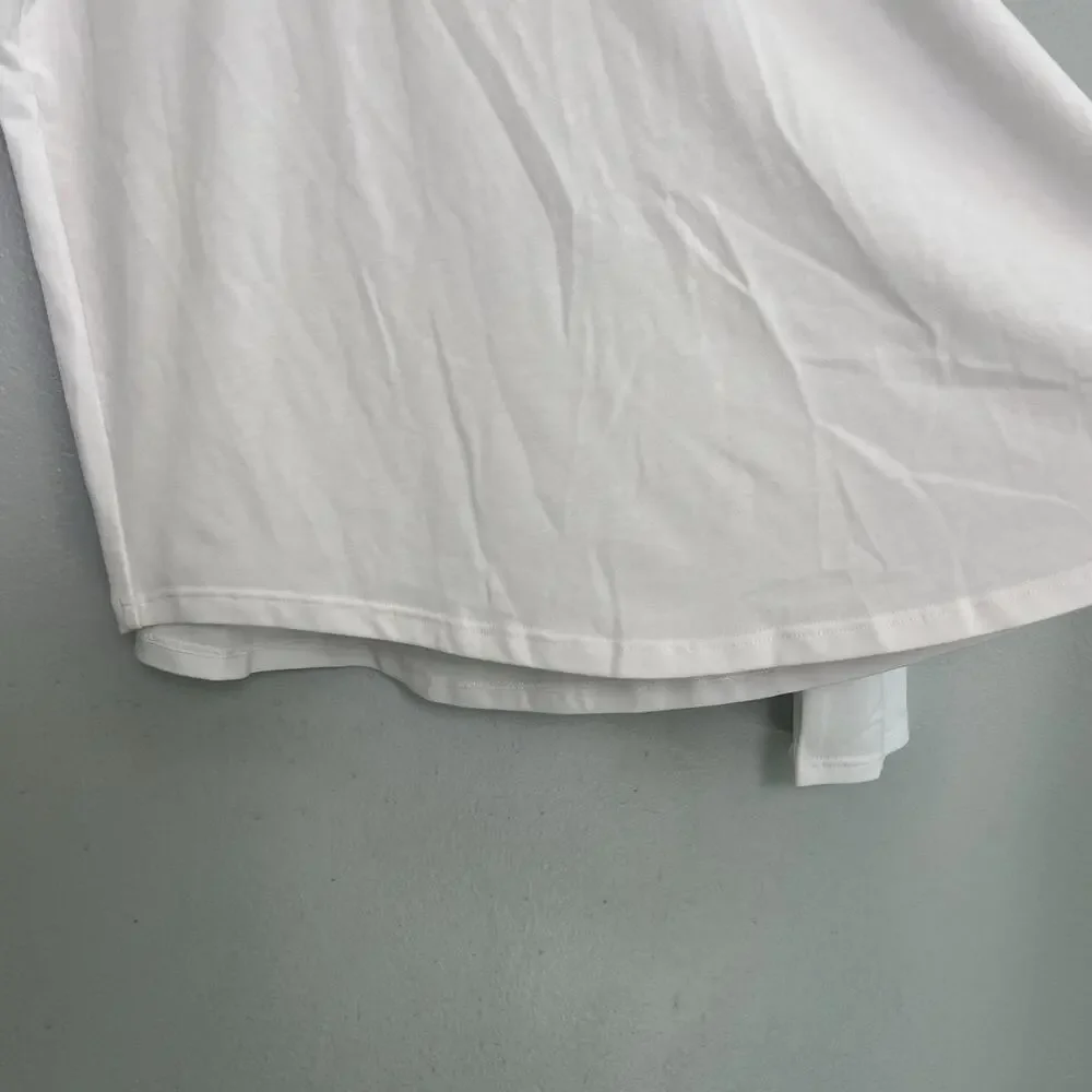 Athleta Women Size L With Ease Asymmetrical Top White Athleisure Yoga Gym Casual